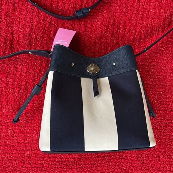 kate spade Handbags - Kate Spade Marti Small Bucket Bag Even Stripe Blazer Blue